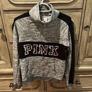 Pink quarter zip sweatshirt